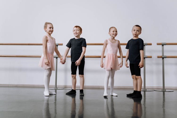 Boys And Girls In A Ballet Studio