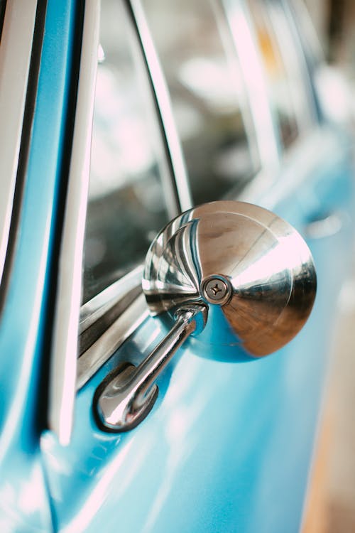 A Silver Car Side Mirror