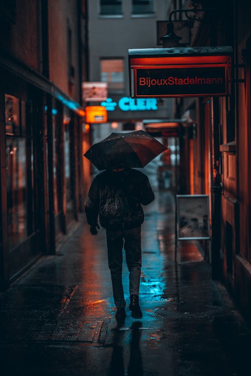 Základová fotografie zdarma na téma chůze, deštník, muž