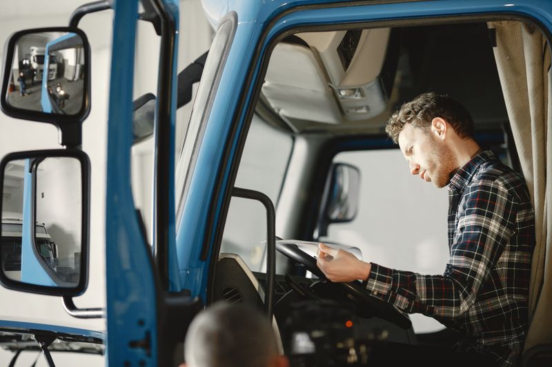 LKW Fahrer auf der Autobahn
