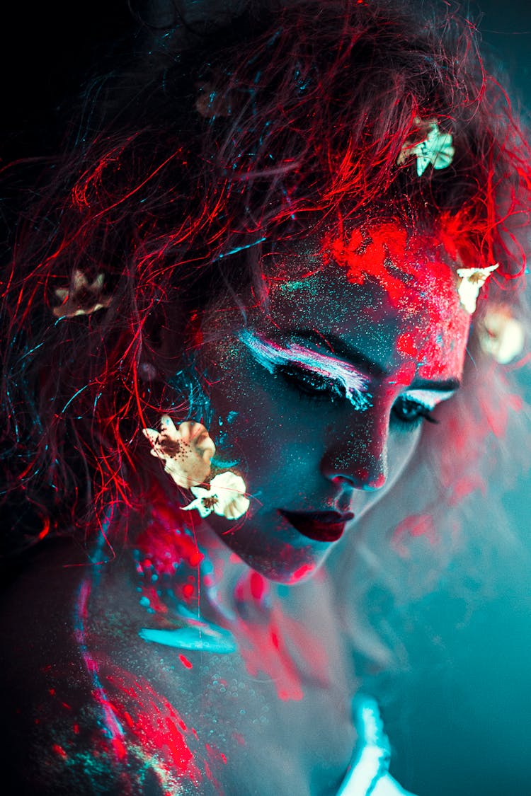 Woman With Neon Makeup 