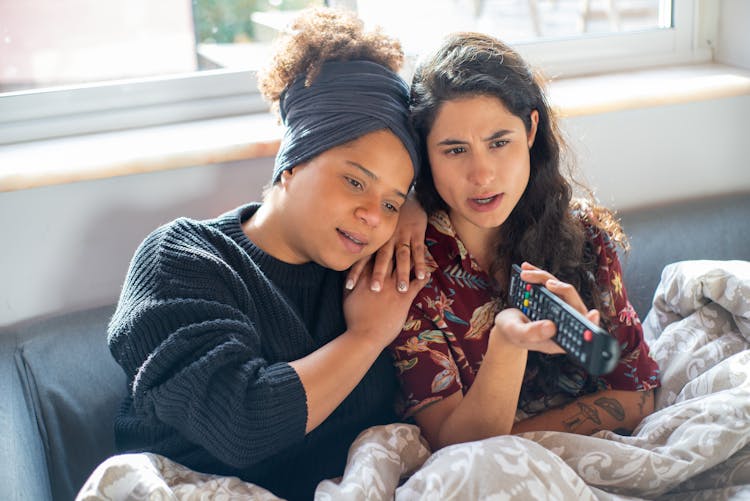 A Couple Watching Television