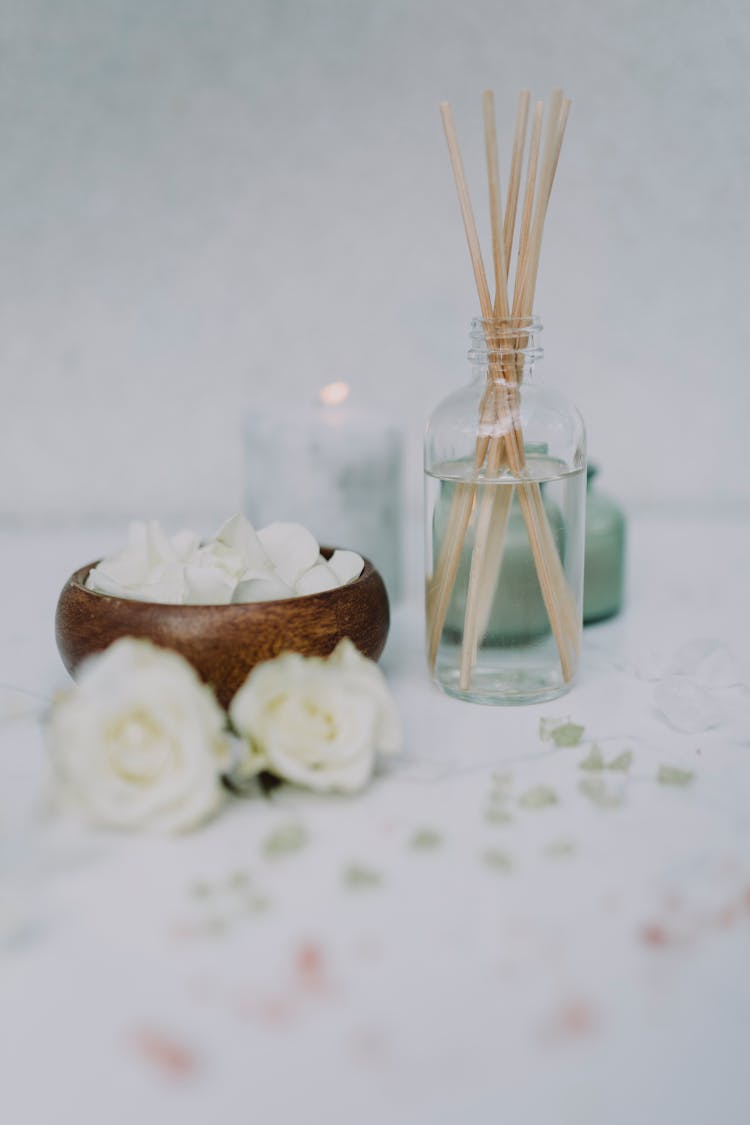 Diffuser Sticks In Clear Glass Bottle