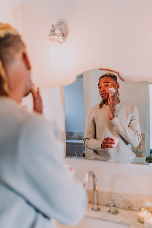 A Man using Face Cream