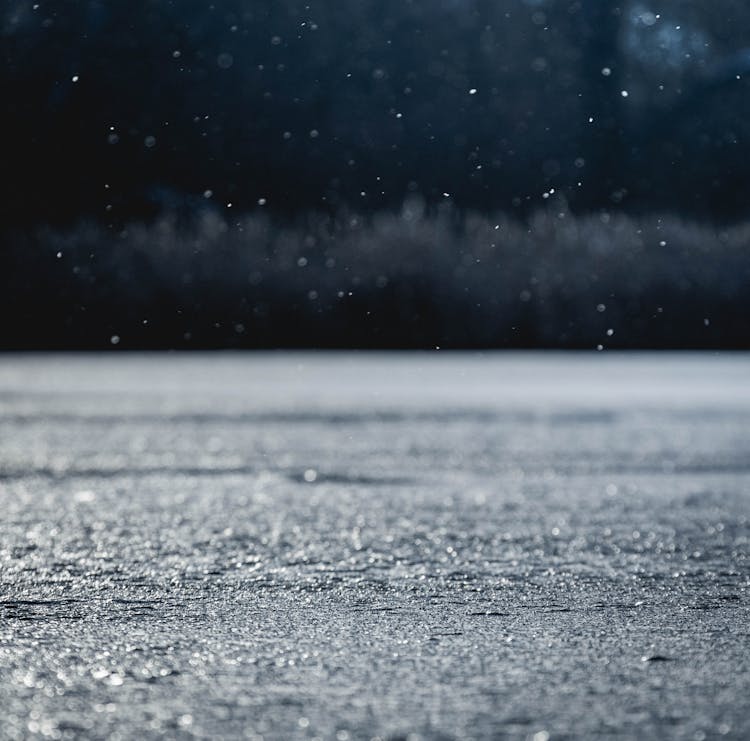 Photo Of Of Falling Snow And An Ice Surface