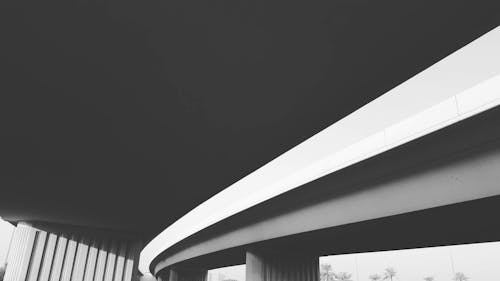 Grayscale Photo of Bridge