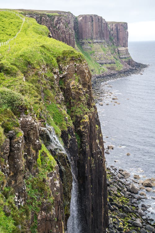Free Kilt Rock Cliffs in Scotland  Stock Photo
