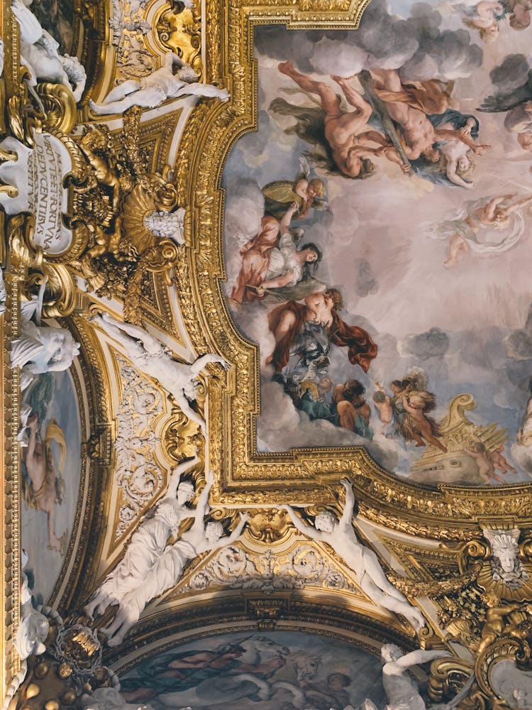 Ornate Fresco On A Ceiling In A Church 