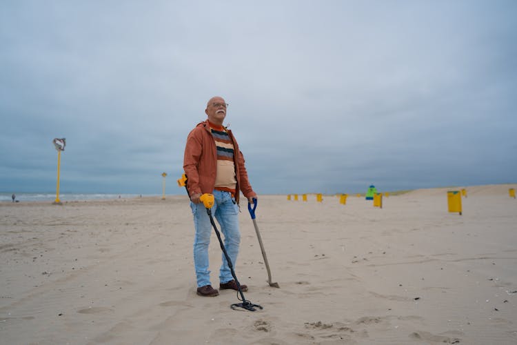 Treasure Hunter On Beach