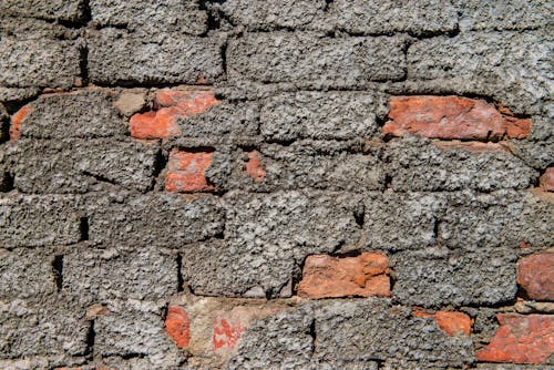 Brick Wall with Cracking Gray Render