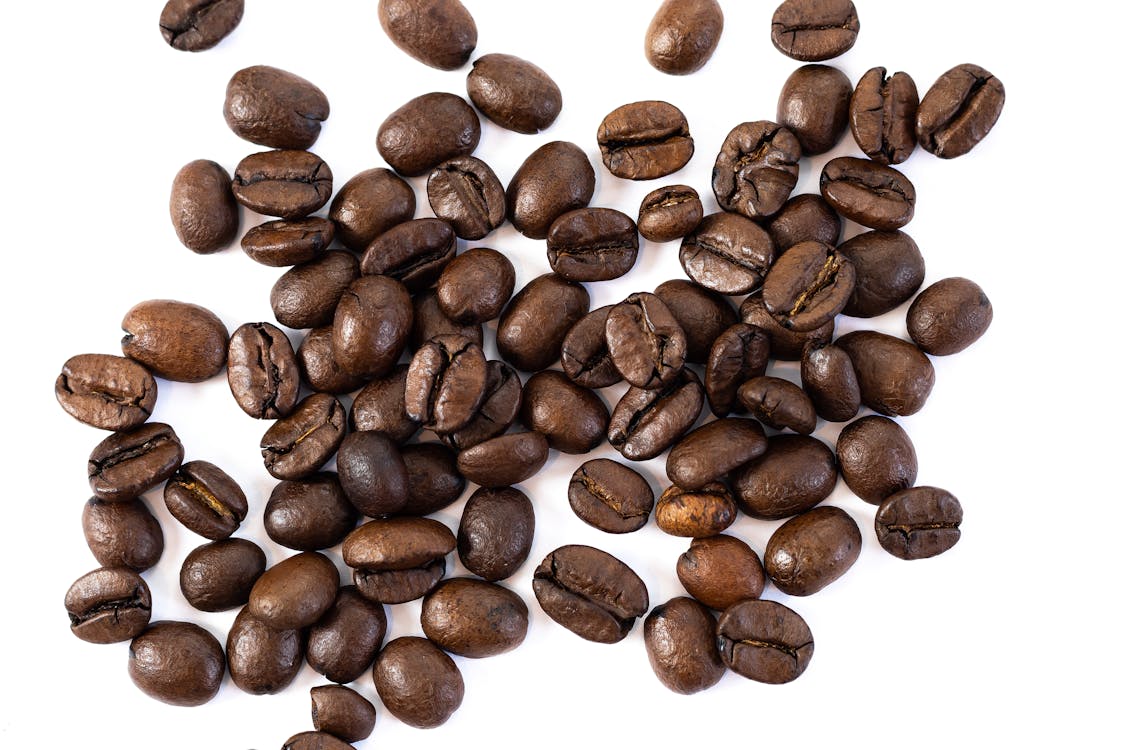 Roasted Coffee Beans on a White Background