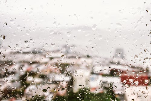 Free Rain Drops on Window Stock Photo