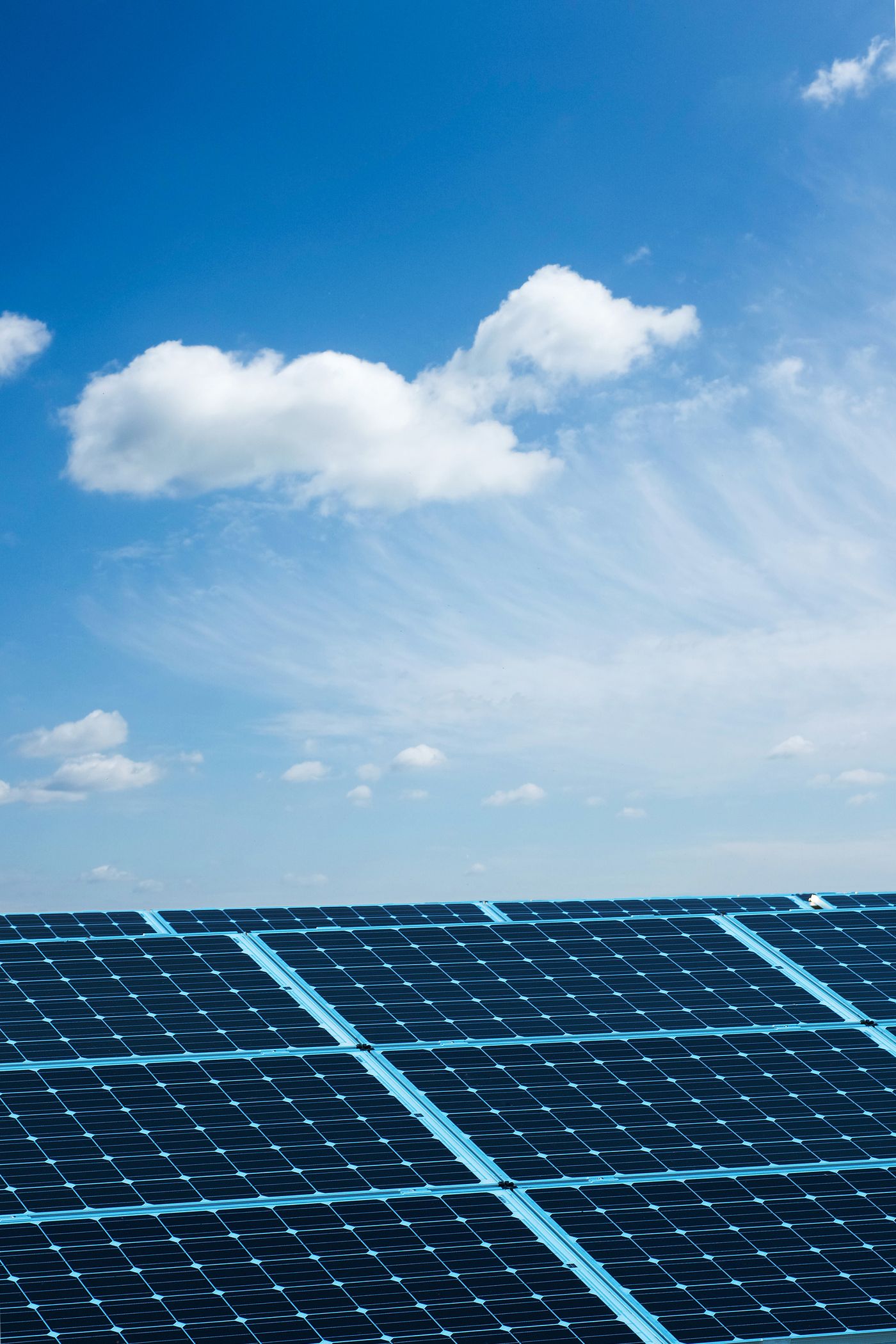 Solar panels at golden hour