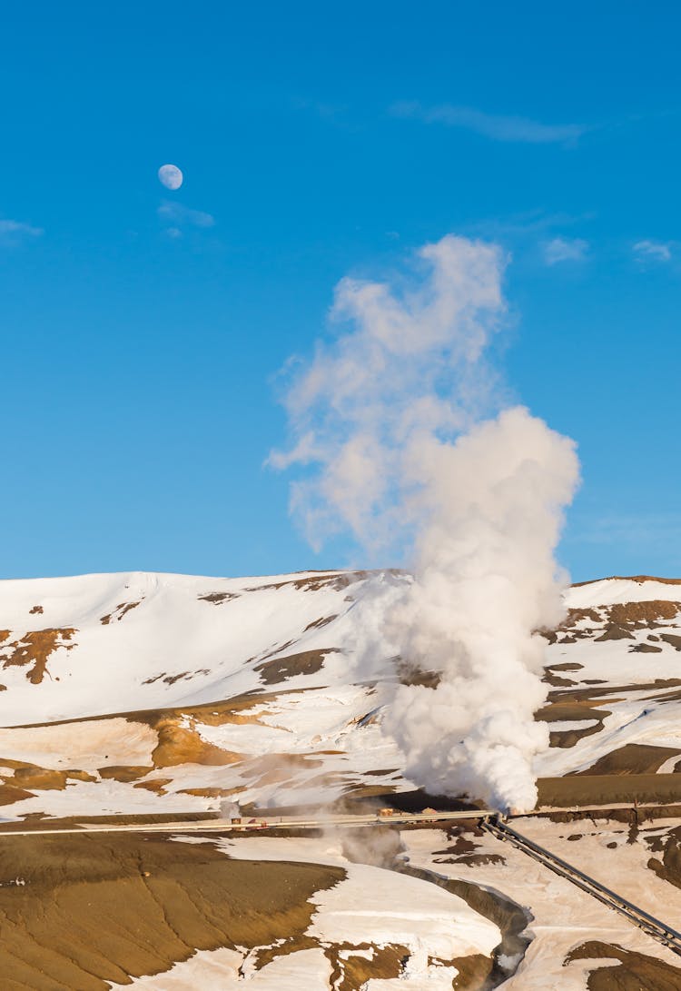 Steaming Geothermal Water