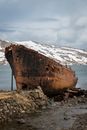 Brown Ship on Sea Shore