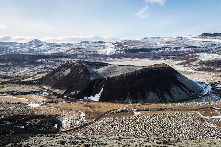 The Grabrokarfell Volcano In Iceland