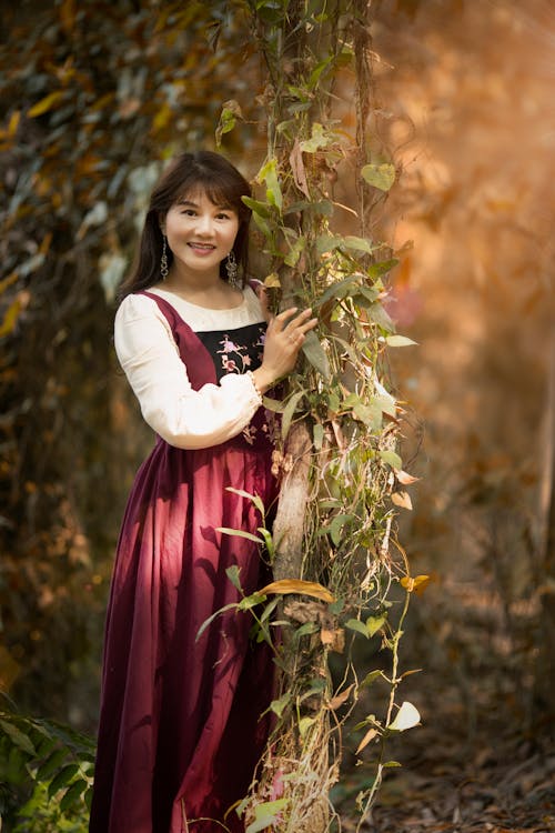 Woman Posing in Dress