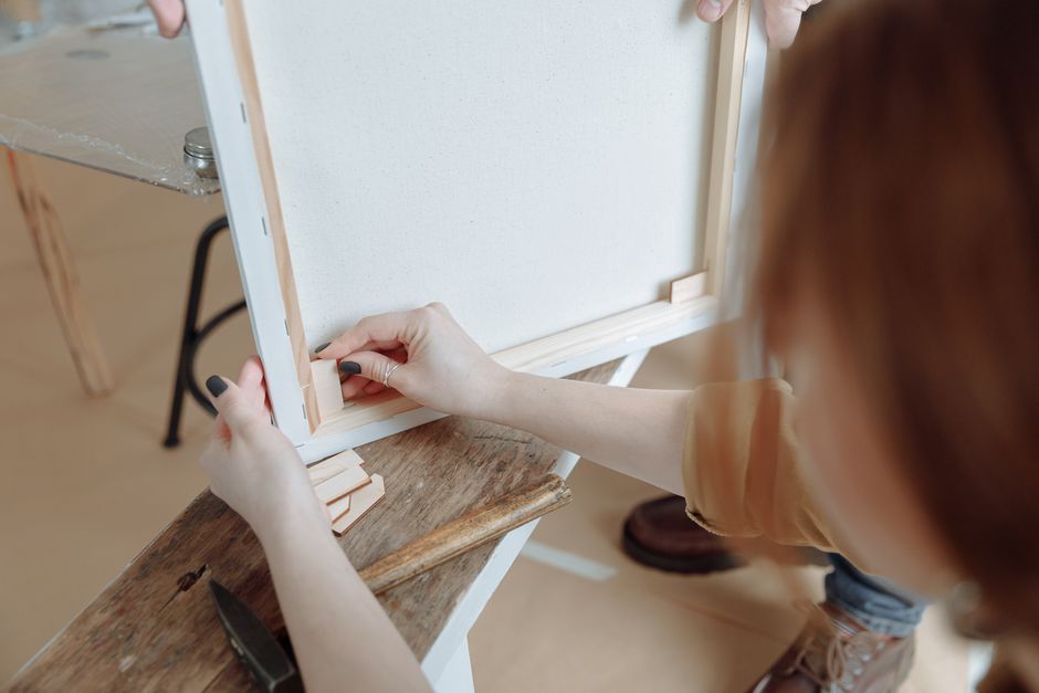 Diverse canvasformaten getoond in fotostudio. Diverse canvasformaten getoond in fotostudio.