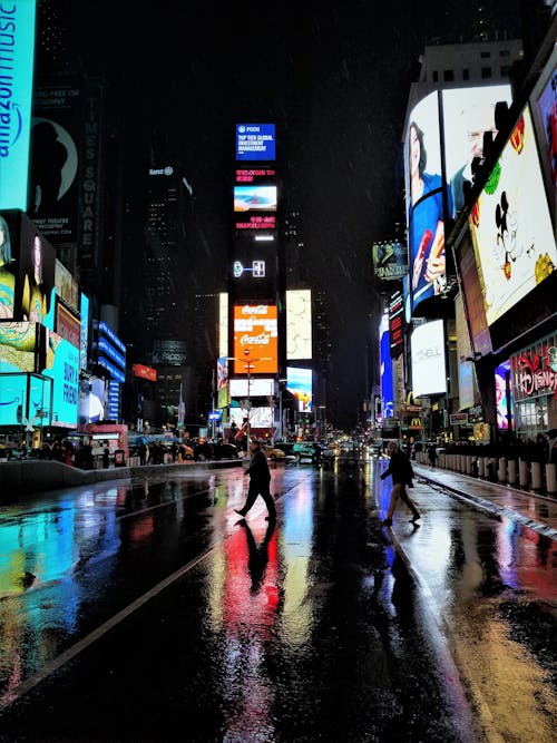Free stock photo of big city, busy street, city at night Stock Photo