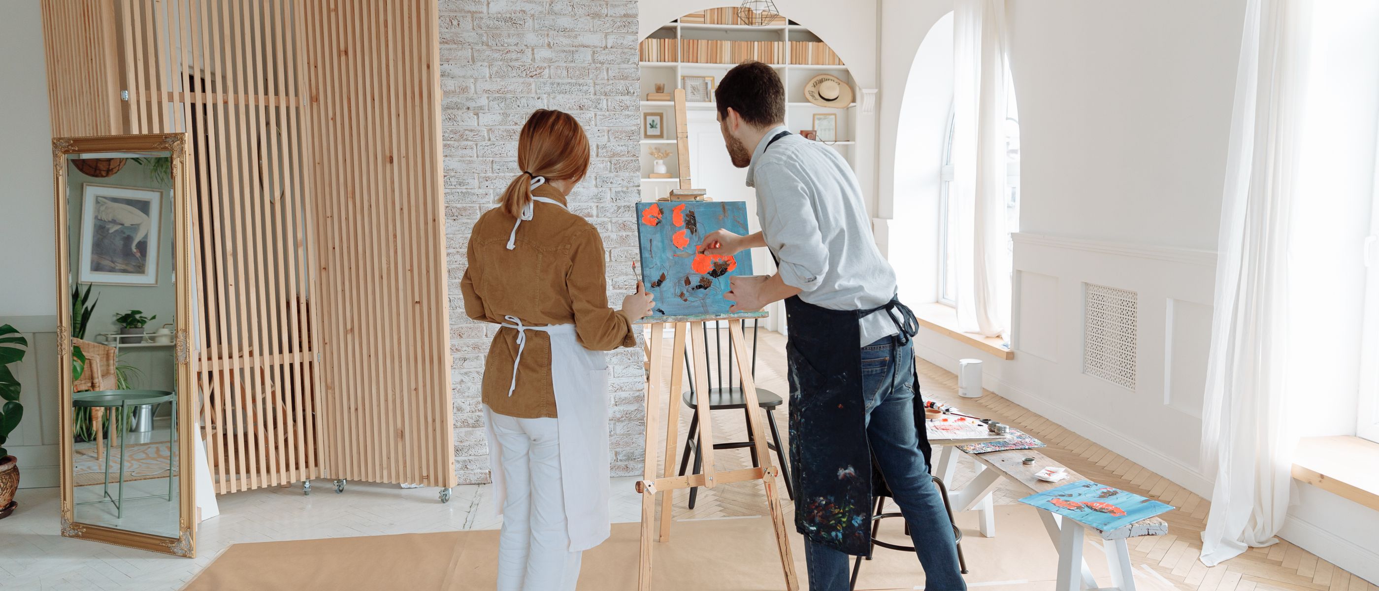 Interior Painting in Norwood Green — a decorator at work mid-project