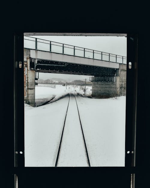 Railroad Tracks in the Snow