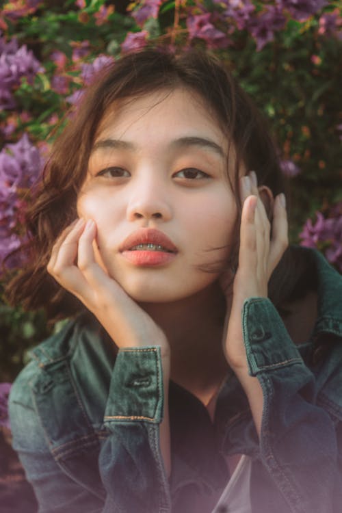 A Woman in Denim Jacket