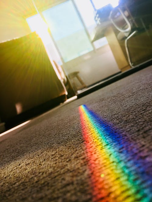 Free Rainbow Color Patch on Area Rug Stock Photo