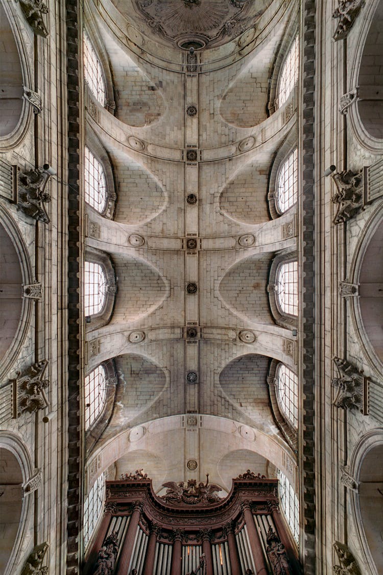 Vault Ceiling Detail Of Saint Sulpice In Paris