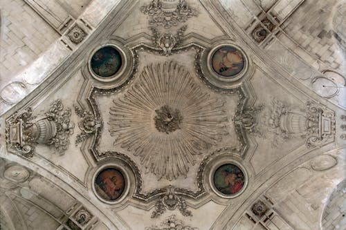 Free View of a Ceiling of a Cathedral Stock Photo