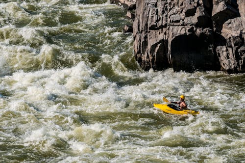 Free stock photo of kayak, water, waterfall