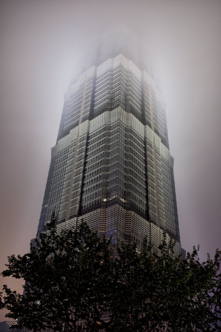 Low Angle Shot Of A Skyscraper In Shanghai