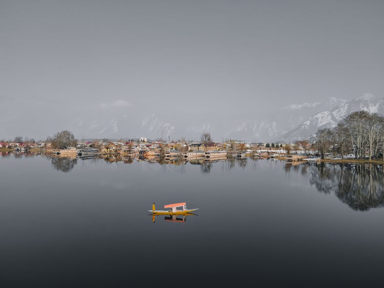 Town By The Lake In Asia 