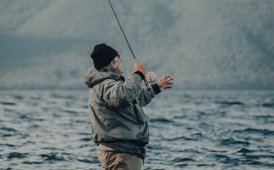 
A Man in a Bonnet Fishing