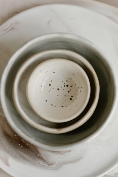 Free Overhead Shot of Ceramic Dishwares Stock Photo
