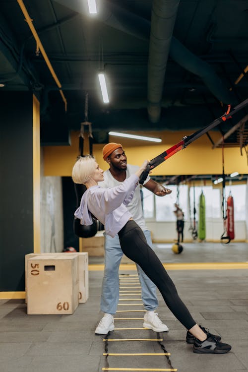 Free Woman Doing Pull Exercise Stock Photo