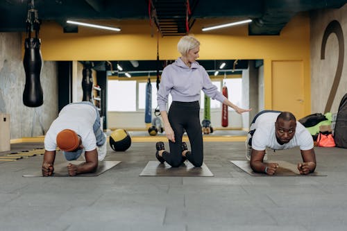 Two Men Doing Push Ups