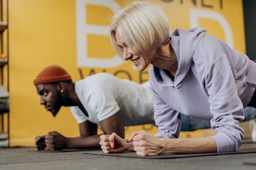 Man And Woman Doing Push Ups