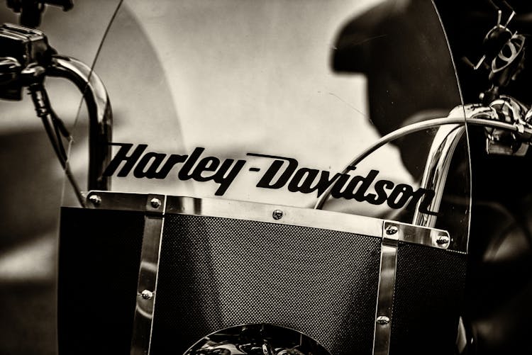 Graysacle Photography Of Black Harley-davidson Motorcycle