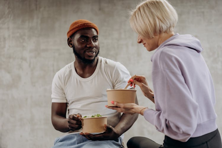 Man And Woman Eating