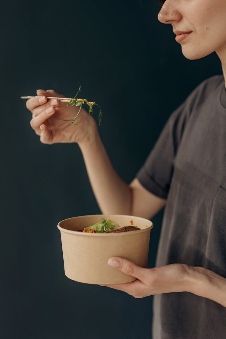 Woman Eating Healthy Food