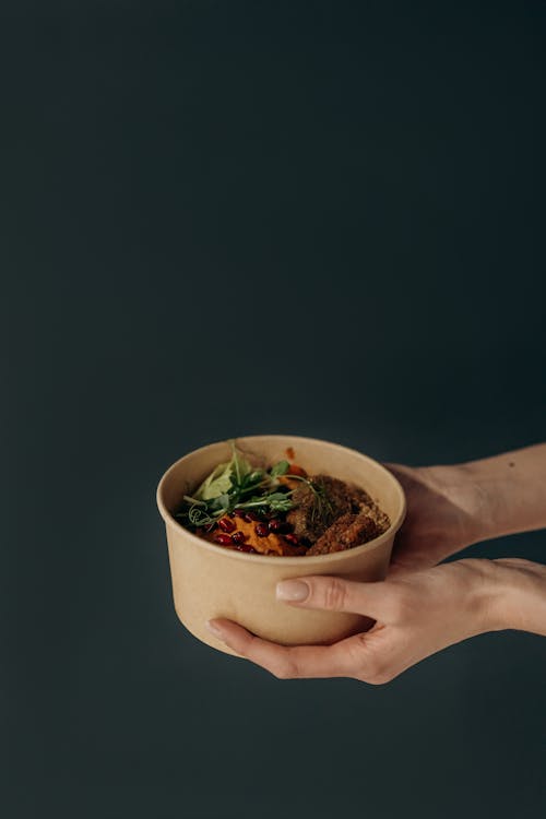 Free Person Holding A Rice Bowl Stock Photo