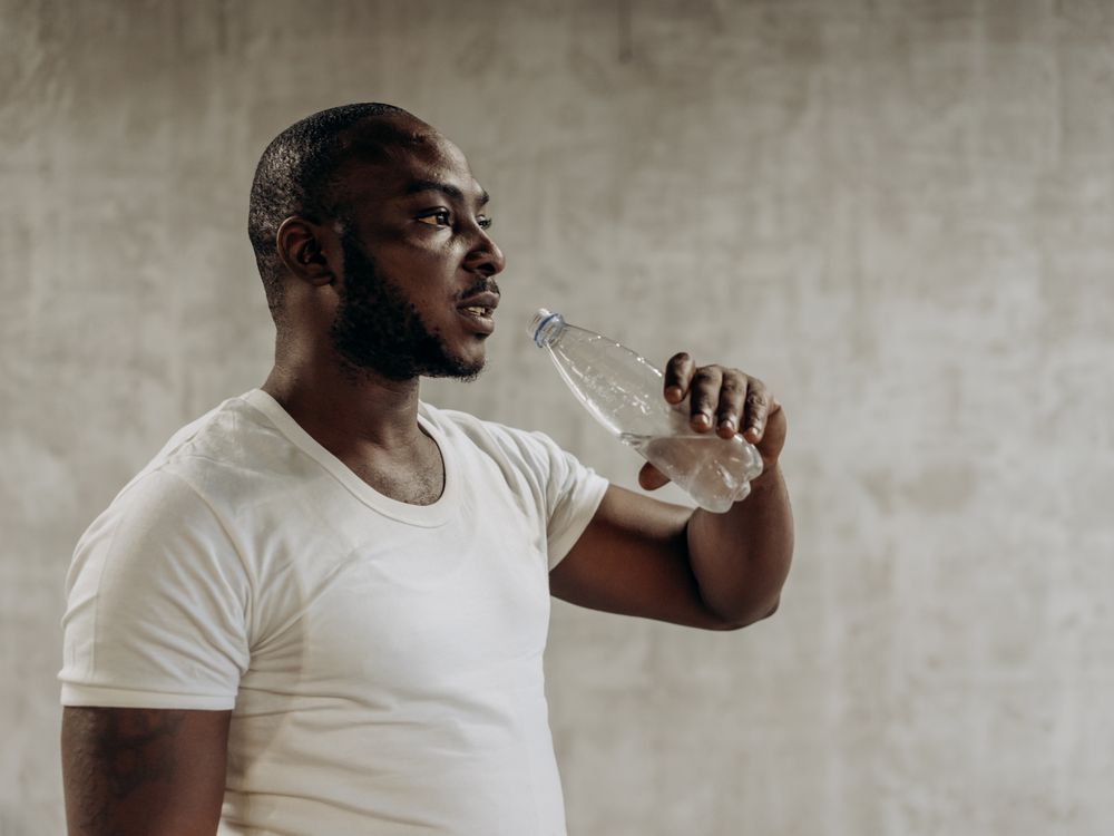 Man drinking water