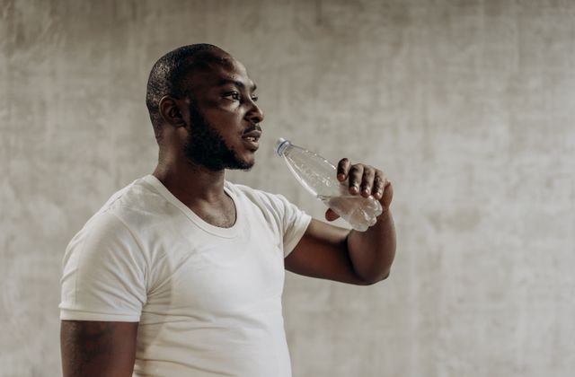 Man drinking water