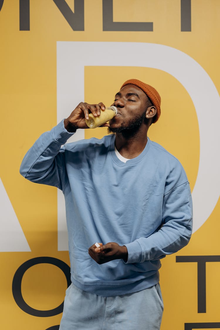 Man Drinking A Healthy Drink