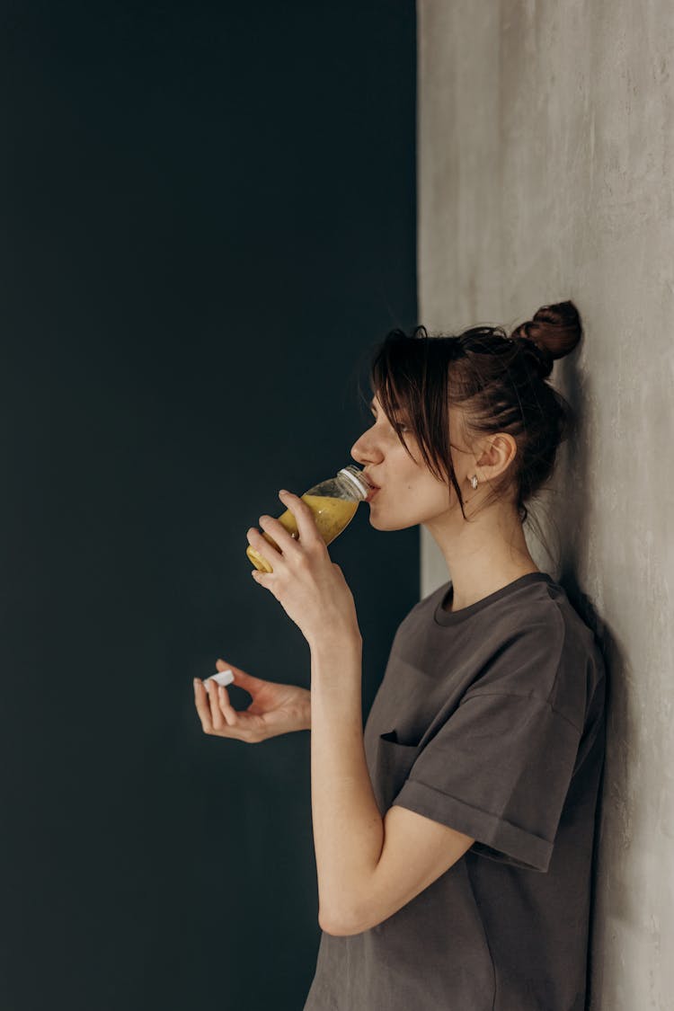 Woman Drinking A Healthy Juice