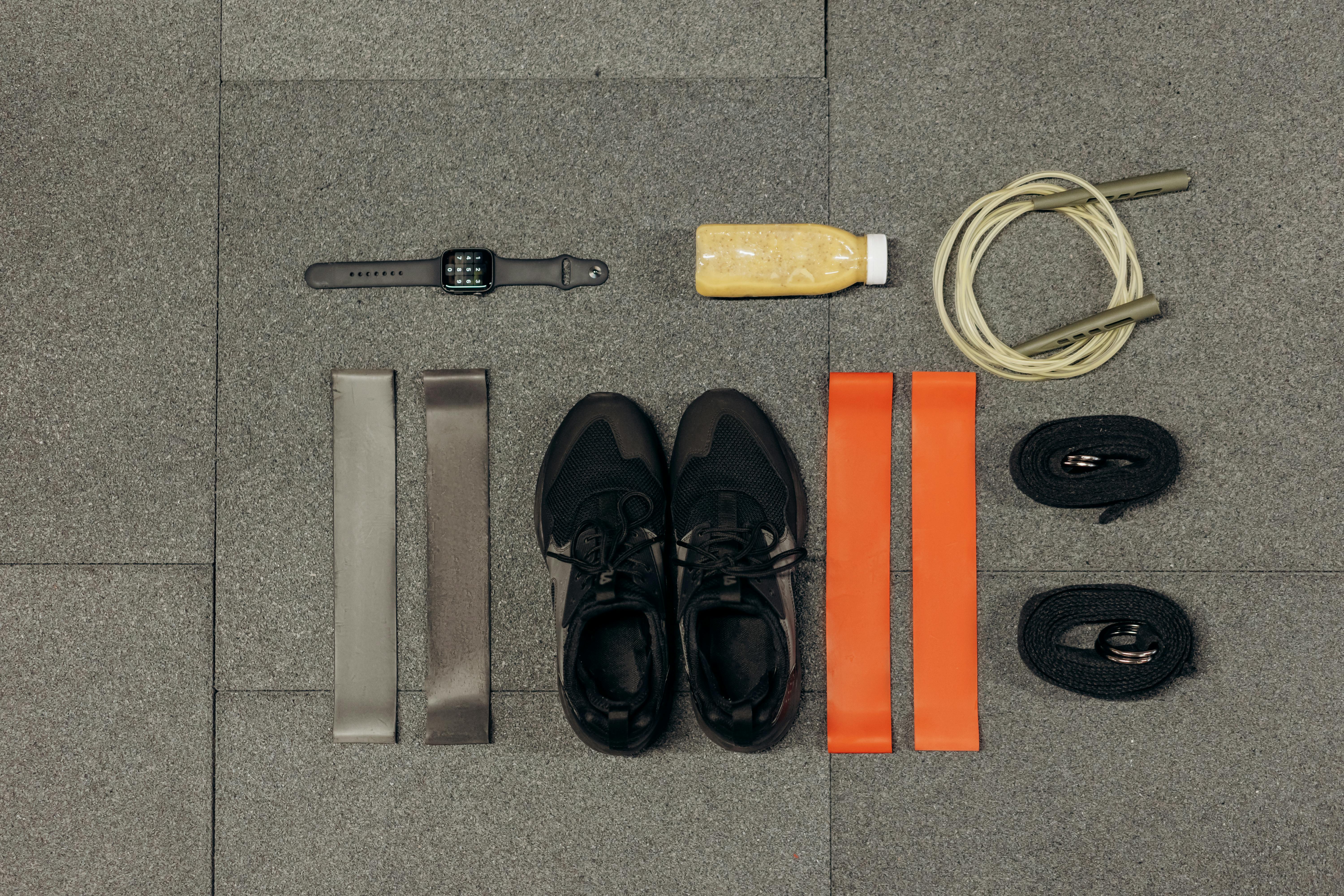 exercise tools on gray surface