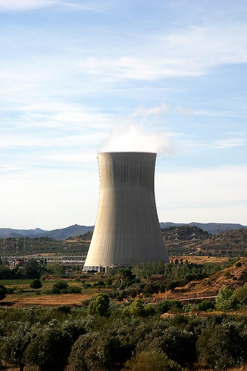 Free The Chimney of Asco Nuclear Power Plant Stock Photo