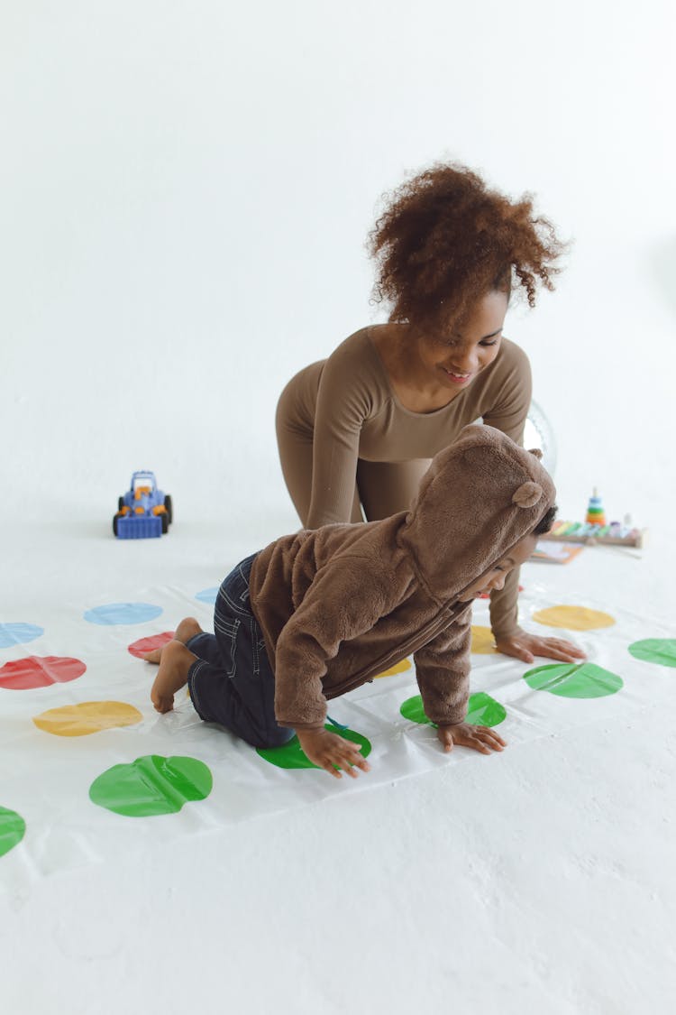 A Girl Crawling With The Boy 