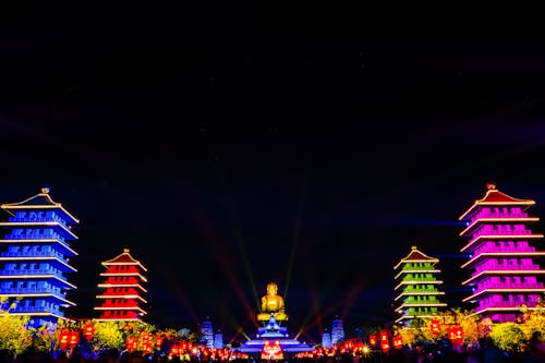 Illuminated Buildings During Night Time