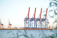 Massive Cranes in a Port